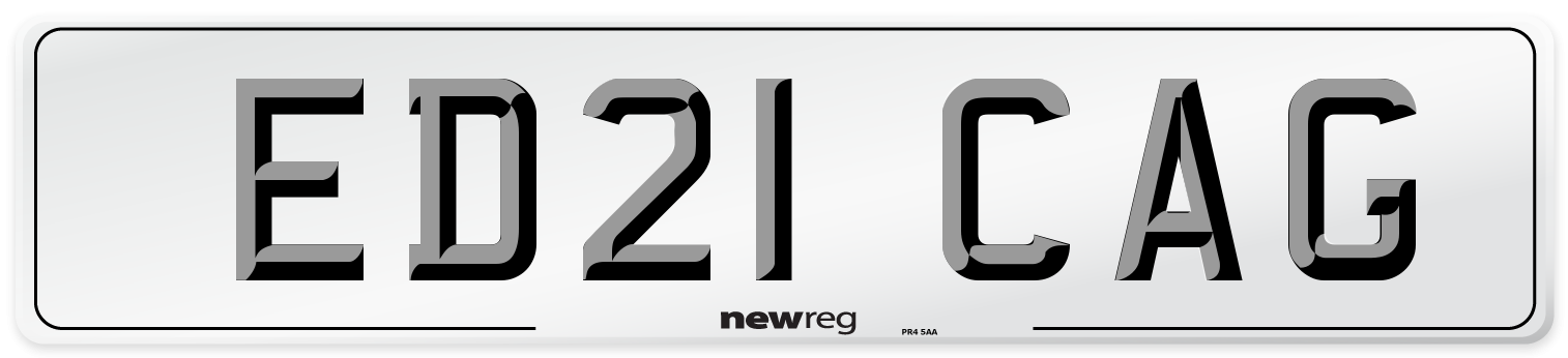 ED21 CAG Number Plate from New Reg